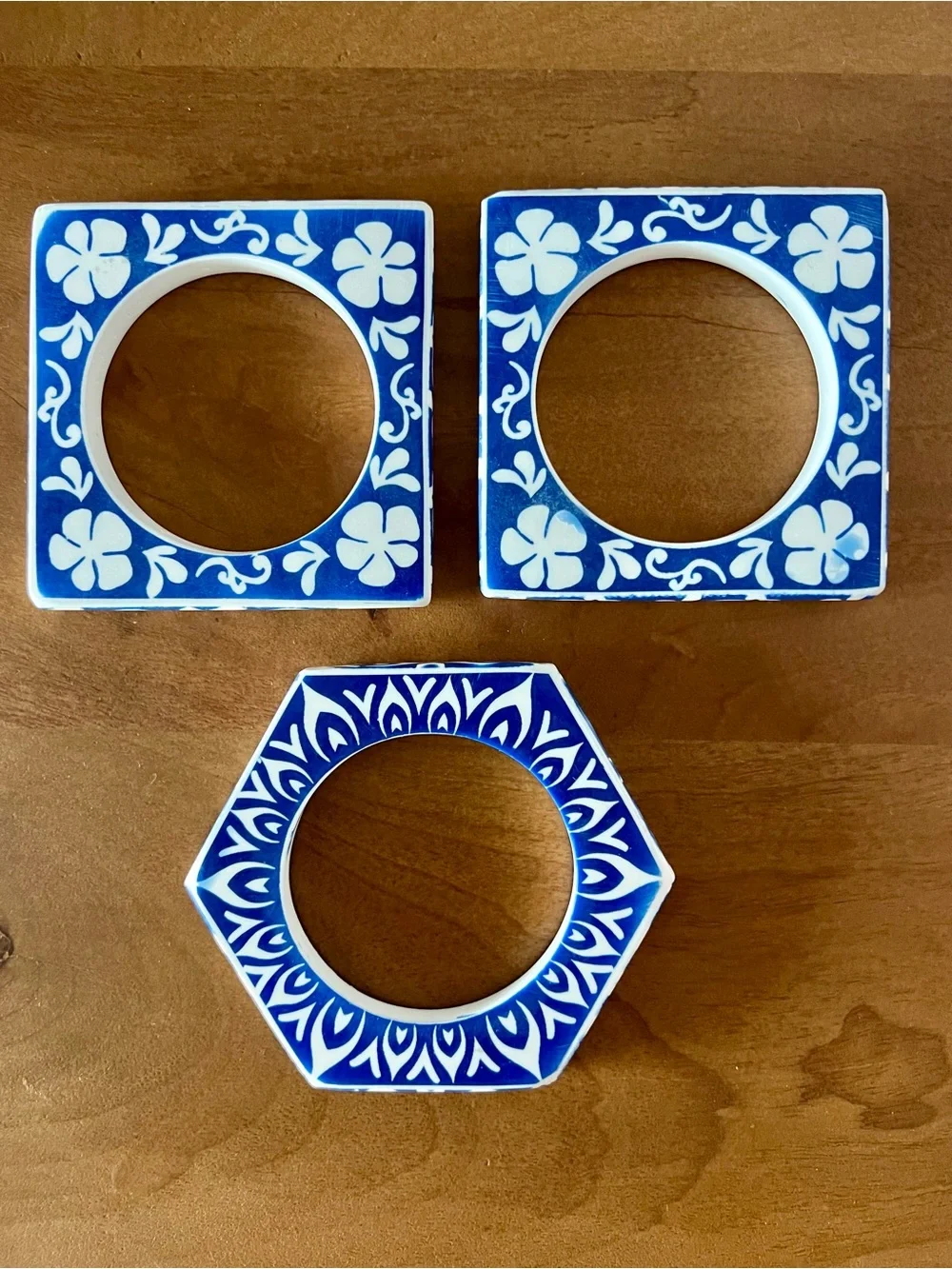 NWT | Piper.K Blue & White Ceramic-Inspired Bangle Set